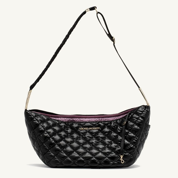 Black Quilted Dog Bag Wicked Monkey