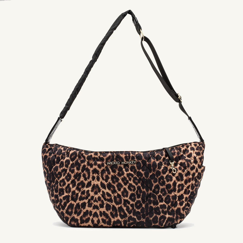 Stylish and Comfortable Leopard Print Quilted Dog Sling